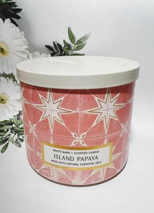 Свічка 3-фітіля island papaya від bath and body works