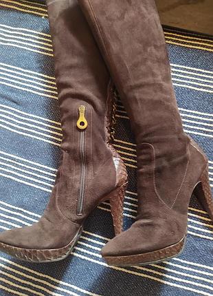 Сапоги замшевые