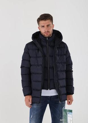 Мужская куртка lacoste темно синяя / брендовые куртки от лакоста на осень - зиму6 фото