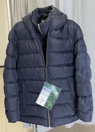 Мужская куртка lacoste темно синяя / брендовые куртки от лакоста на осень - зиму1 фото