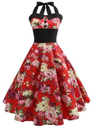 Брендовое платье vintage цветы этикетка1 фото