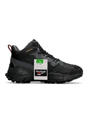 Зимние мужские кроссовки reebok zig kinetica &lt;unk&gt; edge black gray orange fur10 фото