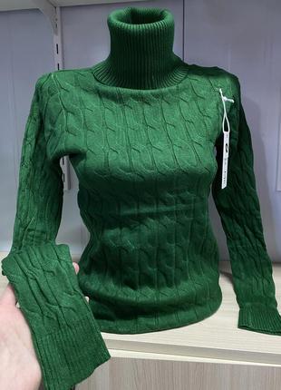 Зеленый гольф с красивым узором 🥰🥰🥰