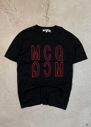 Alexander mcqueen msq футболка чорна с большим логином