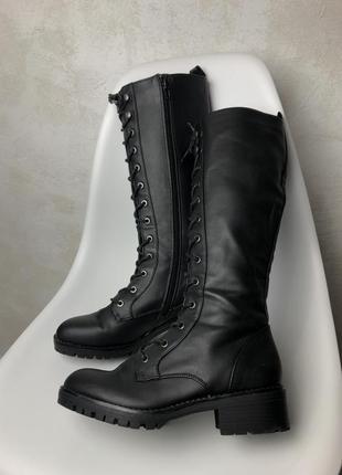 Высокие ботинки на шнуровке бренда anna field размер 37 берцы сапоги экокожа5 фото