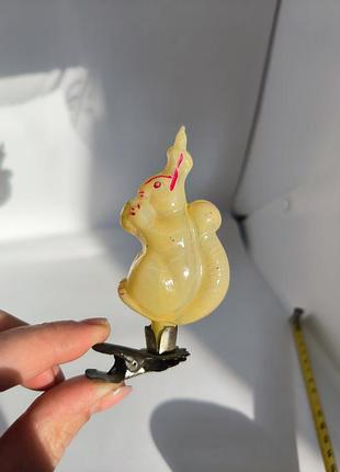 Игрушка на елку белочка с орешком ссср срсер украшение на елку