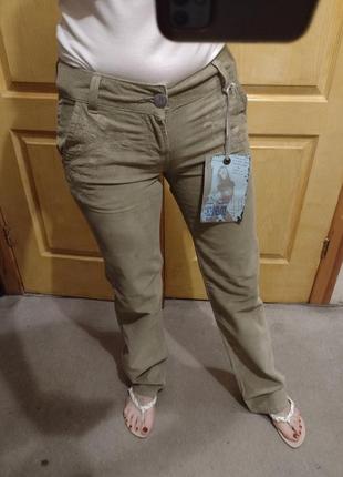 160823//madoc_jeans джинси брюки штани бохо вельвет високий зріст з вишивкою кемел хакі низька посадка 4 кишені