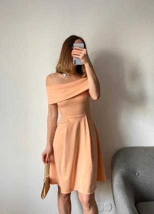 Вечернее платье персикового цвета3 фото