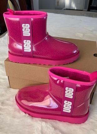 Угги угги угги угги ugg classic clear mini crimson1 фото