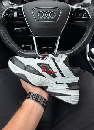 Зимові чоловічі кросівки nike m2k tekno mid white black red