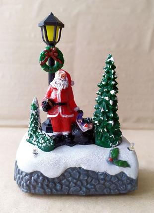Новогодний светодиодный светильник, сувенир на подарок, декоративная фигурка с подсветкой "дед мороз"