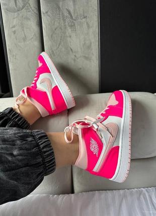 Женские кроссовки nike air jordan 1 pink7 фото