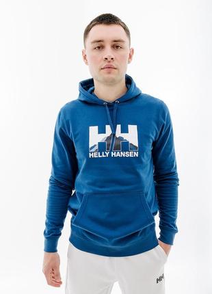 Мужское худи helly hansen nord graphic pull over hoodie синий m (7d62975-606 m)