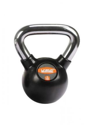 Гиря rubber kettle dumbbell чорний 8 кг (ls2044-8)