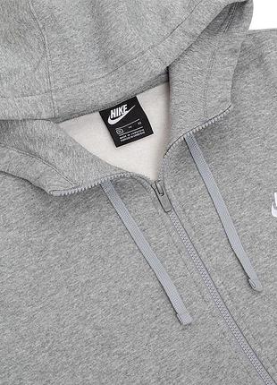 Мужская толстовка nike club hoodie fz ft серый s (bv2648-063)