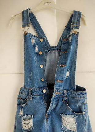 Стильний джинсовий комбінезон select з шортами6 фото