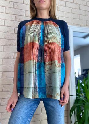 Футболка блузка плиссе цветная
