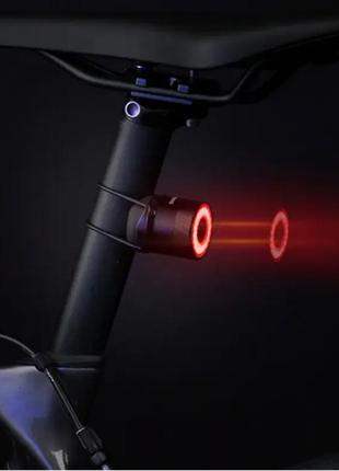 Розумний ліхтар / габарит / стоп задній на велосипед rockbros q3 червоний (rb-q3-2420)3 фото