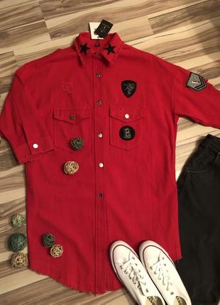 Ефектна джинсова куртка-сорочка, паркa one❤️(китай🇨🇳)