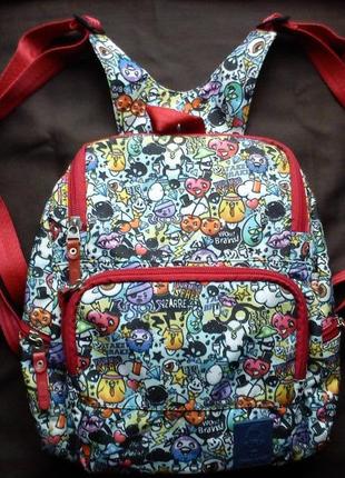 Красный/разноцветный детский/взрослый рюкзак bagland (багленд) анюта дизайн 191 фото