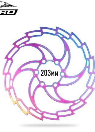 Высококачественный велосипедный ротор litepro alligator rainbow 203 мм 6 болтов