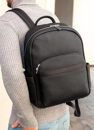 Мужской качественный и стильный рюкзак crop из натуральной кожи7 фото