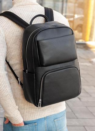 Мужской качественный и стильный рюкзак charge из натуральной кожи10 фото