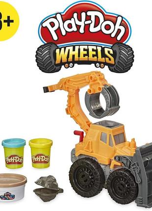 Игровой набор для лепки пластилин play-doh wheels front loader карьерный погрузчик e9226 hasbro3 фото