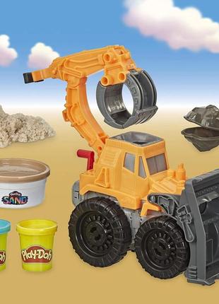 Игровой набор для лепки пластилин play-doh wheels front loader карьерный погрузчик e9226 hasbro8 фото