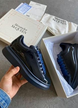 Кроссовки alexander mcqueen patent blue кросівки кеди