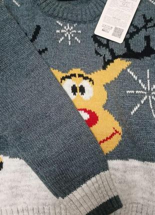 Новорічний зимомий теплий светр ,кофта для хлопчика 110-1162 фото