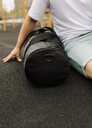 Мужская-женская дорожная спортивная сумка черная