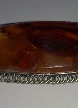 Брошка ссср янтарь