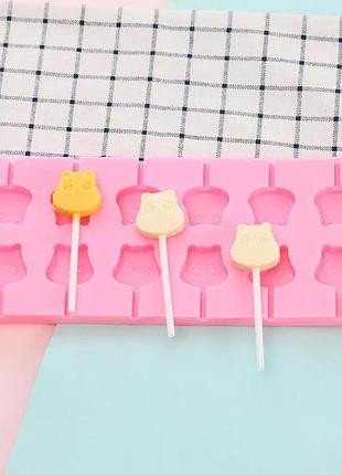 Форма силиконовая для леденцов lolli pop с палочками