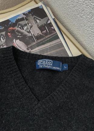😍дуже класний графітовий вовняний стильний светр від polo ralph lauren , оригінал!  100% м’ягка шерсть 🤤теплий і м’ягкий2 фото