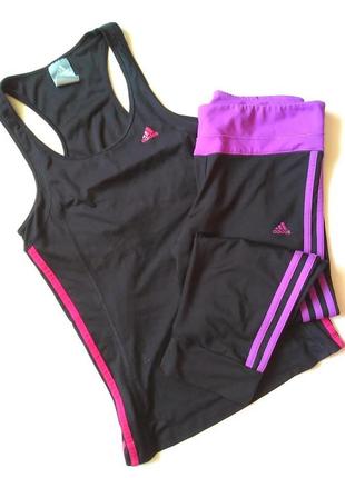 8-10 класний комплект костюм для тренувань спорту майка + бриджі adidas оригінал