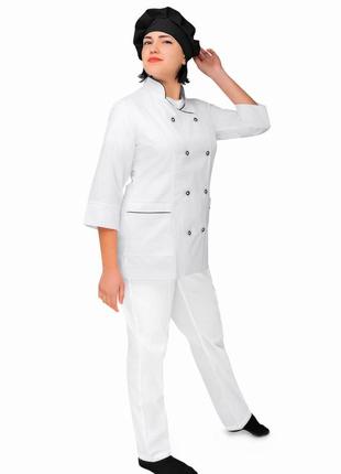 Униформа для поваров женская белая3 фото