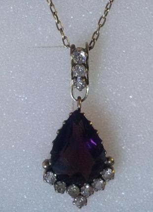 Срібна підвіска на рідній ланцюжку срср ( кп 4 ) 875 проби з головою.