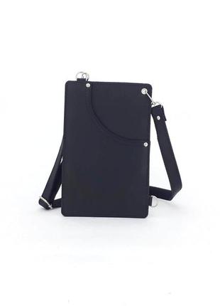 Кожаный поясной карман, сумка для денег "арахис" (черный)4 фото