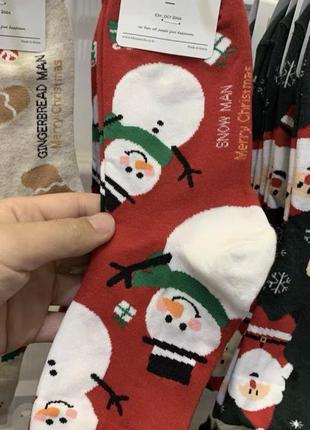 Осенне-зимние красные носки со снеговиком, носки с пряничным человечком, женские теплые рождественские носки, милый мультяшный санта-клаус в тюбике6 фото