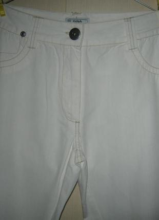 Джинсы летние п-во италия штаны джинсовые молочного цвета3 фото