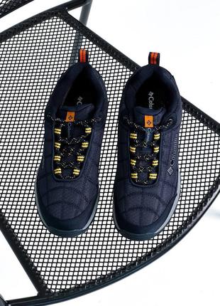 Мужские зимние кроссовки синие columbia waterproof low blue orange3 фото