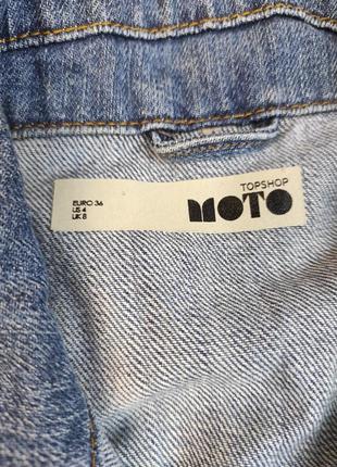 Женский джинсовый пиджак moto topshop синий короткий размер s 445 фото