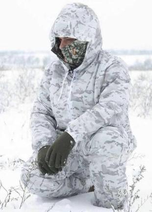 Костюм маскировочный белый, маскхалат армейский зимний, костюм маскировочный зимний multicam alpine зсу1 фото