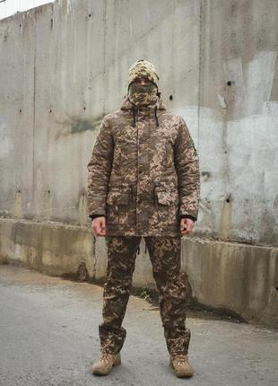 Військовий теплий тактичний костюм пікселів. баф у подарунок