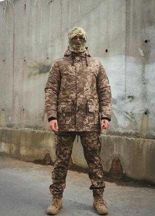 Військовий теплий тактичний костюм пікселів. баф у подарунок