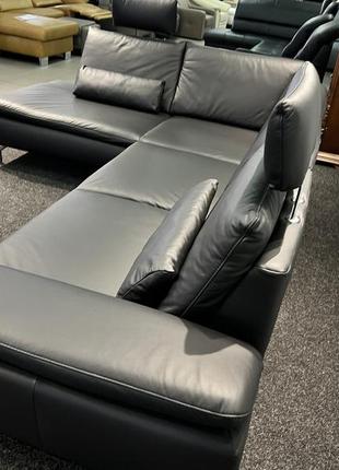 Виставковий шкіряний кутовий розкладний диван polinova10 фото