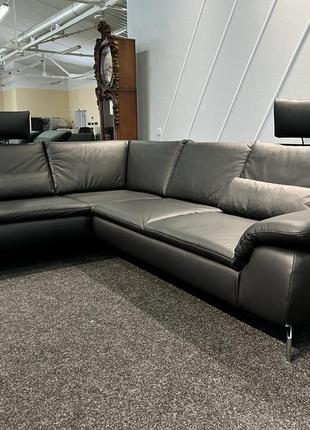 Виставковий шкіряний кутовий розкладний диван polinova8 фото