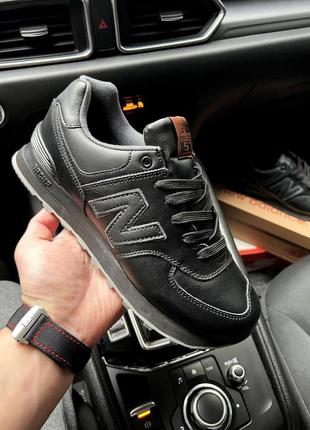 Кроссовки  чоловичи  new balance 574 black (зима)5 фото