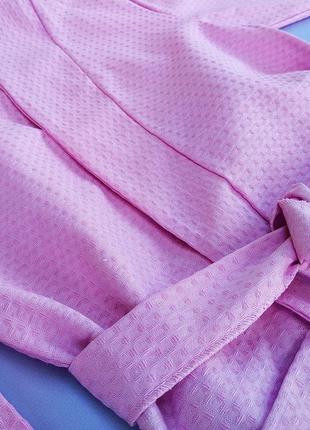 Вафельний халат luxyart кімоно розмір (42-44) s 100% бавовна рожевий (ls-857)3 фото